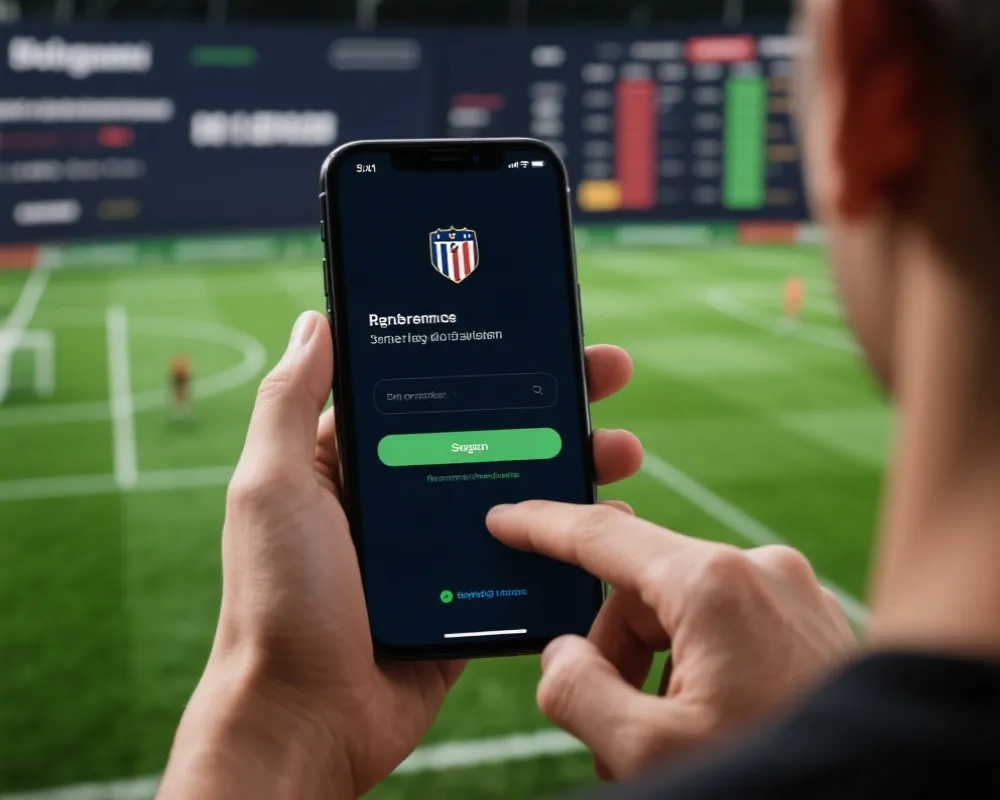 手機註冊與賽程查看示意圖